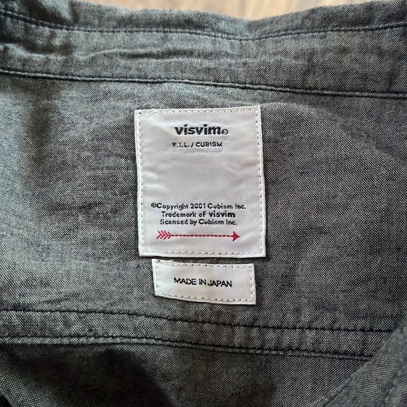 Visvim Long Sleeve Designer Button Down Shirt. Handmade of the finest materials - Picture 14 of 16